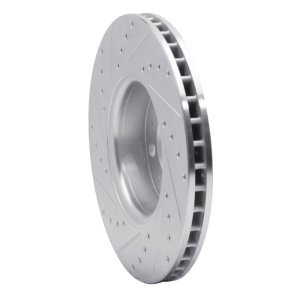 Volvo S60 Brake Rotor (1) - Front Right - R1 Concepts - Drilled & Slotted - Silver - `99-`09